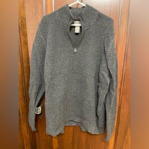 Men’s LL Bean Organic Cotton Waffle Sweater 1/4 Zip 3XL Washed Worn Once